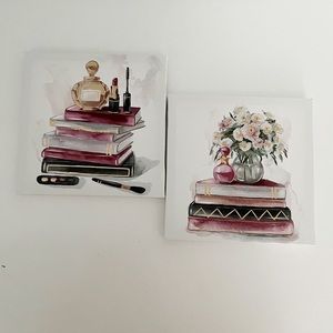 Watercolor Fashion Books Wall Art II | FIRM PRICE